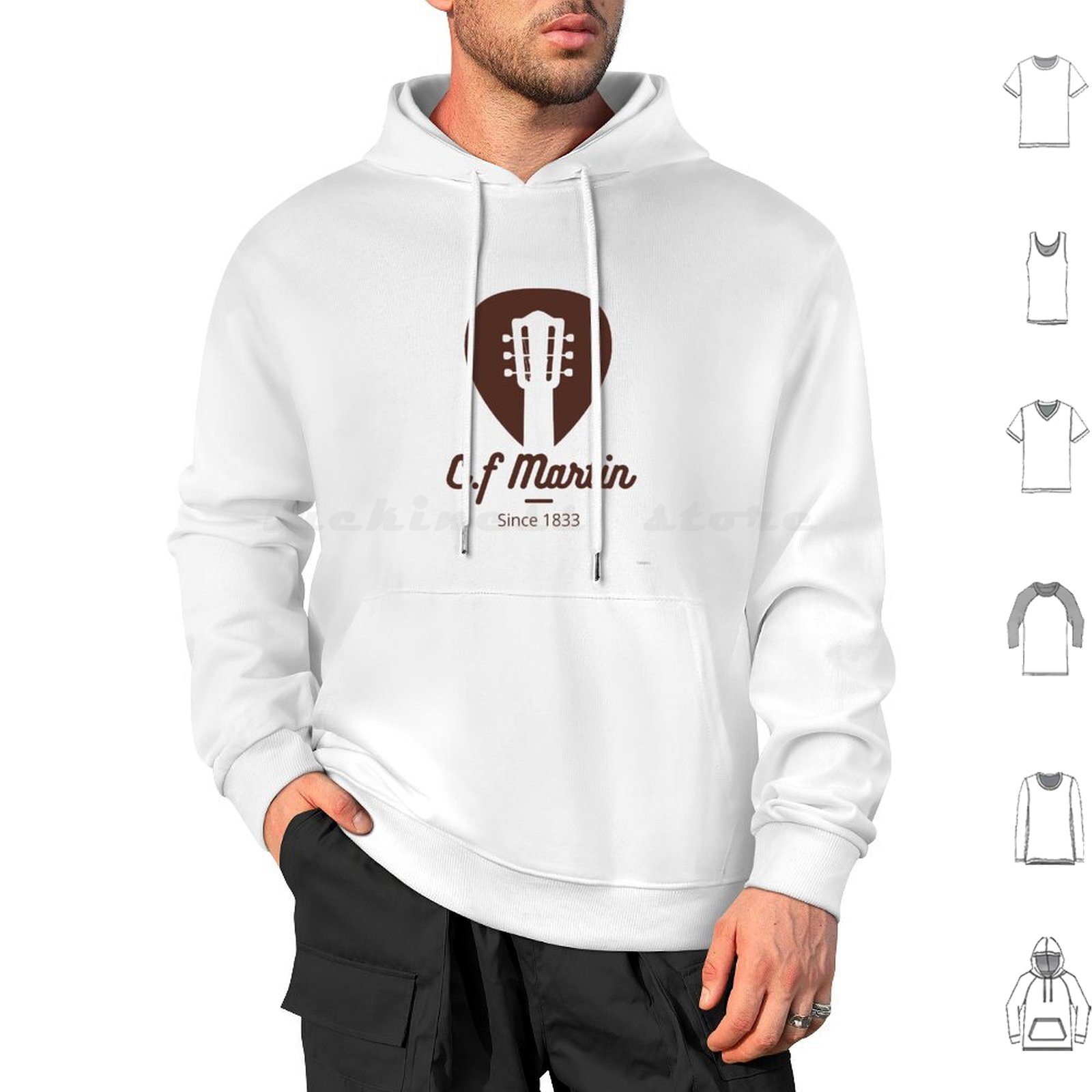 Musical Instrument Companies - Guitars 1833 Hoodies Long Sleeve Acoustic