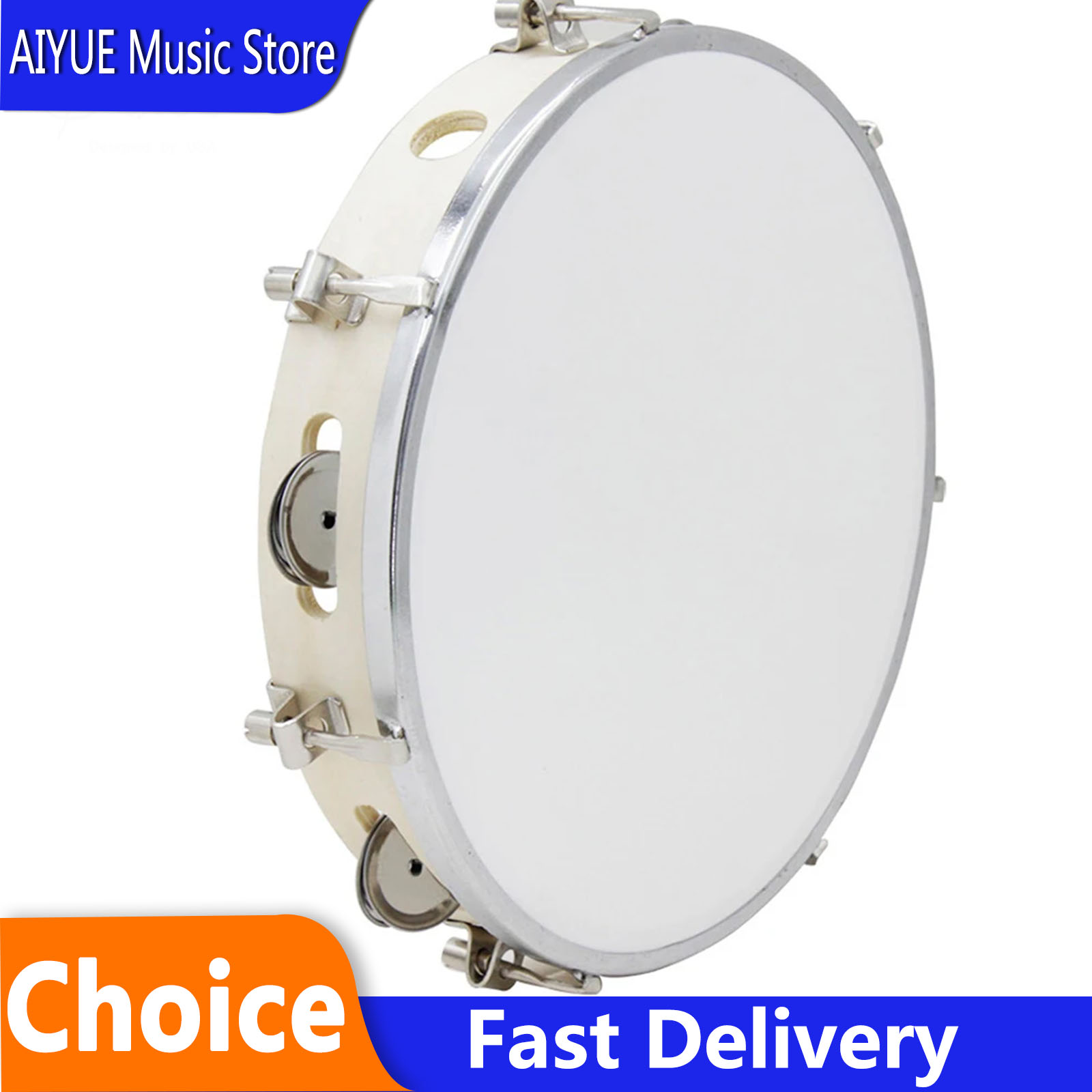 Tambourine Hand Drum - SLADE 10 Inches Tambourine Adjustable Solid