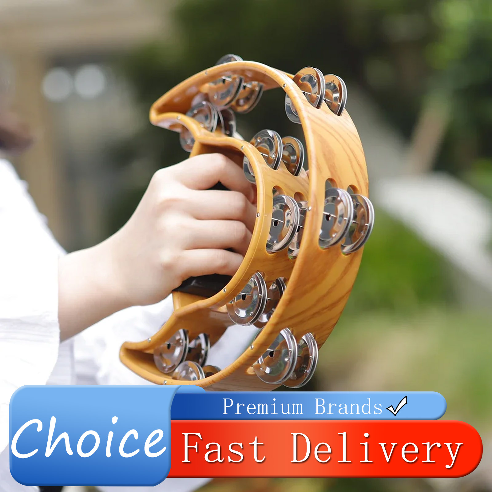 Tambourine Hand Drum - IRIN Orff Double Layer Hand Bell