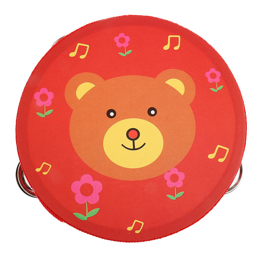 Tambourine Hand Drum - Hand Bell Wooden Tambourine Percussion Toy