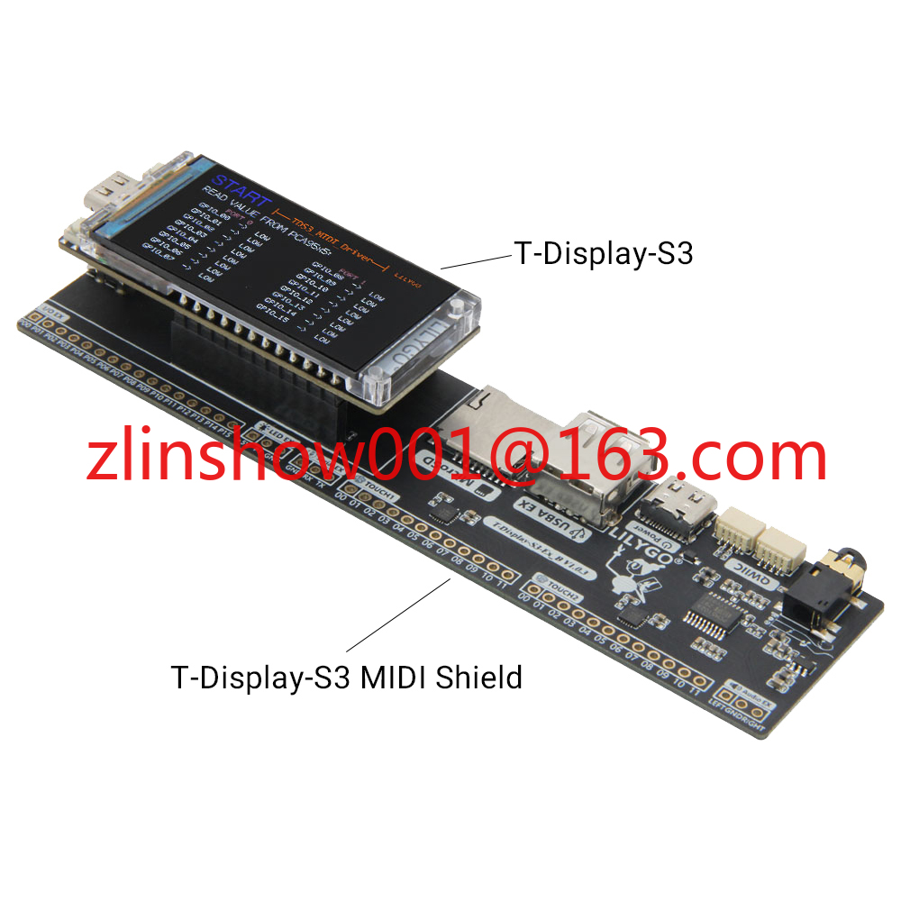 Musical Instrument Digital Interface - T-Display-S3 MIDI Shield Development Board for