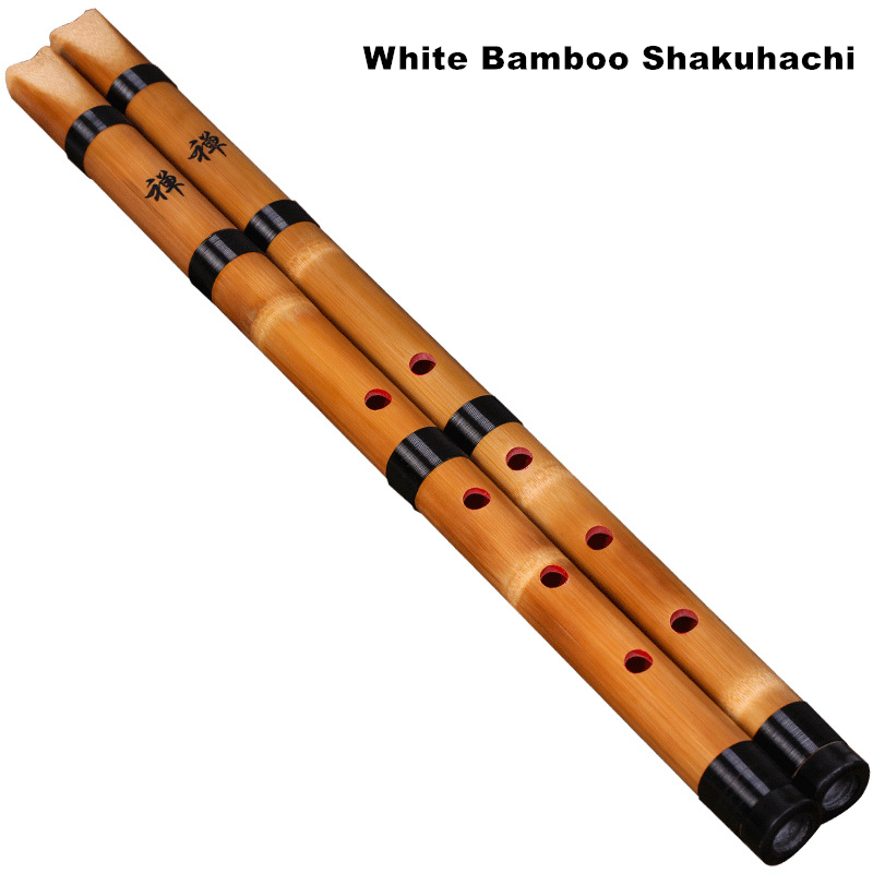 Musical Instrument Xiao - Handmade Natural White Bamboo Shakuhachi Chiba