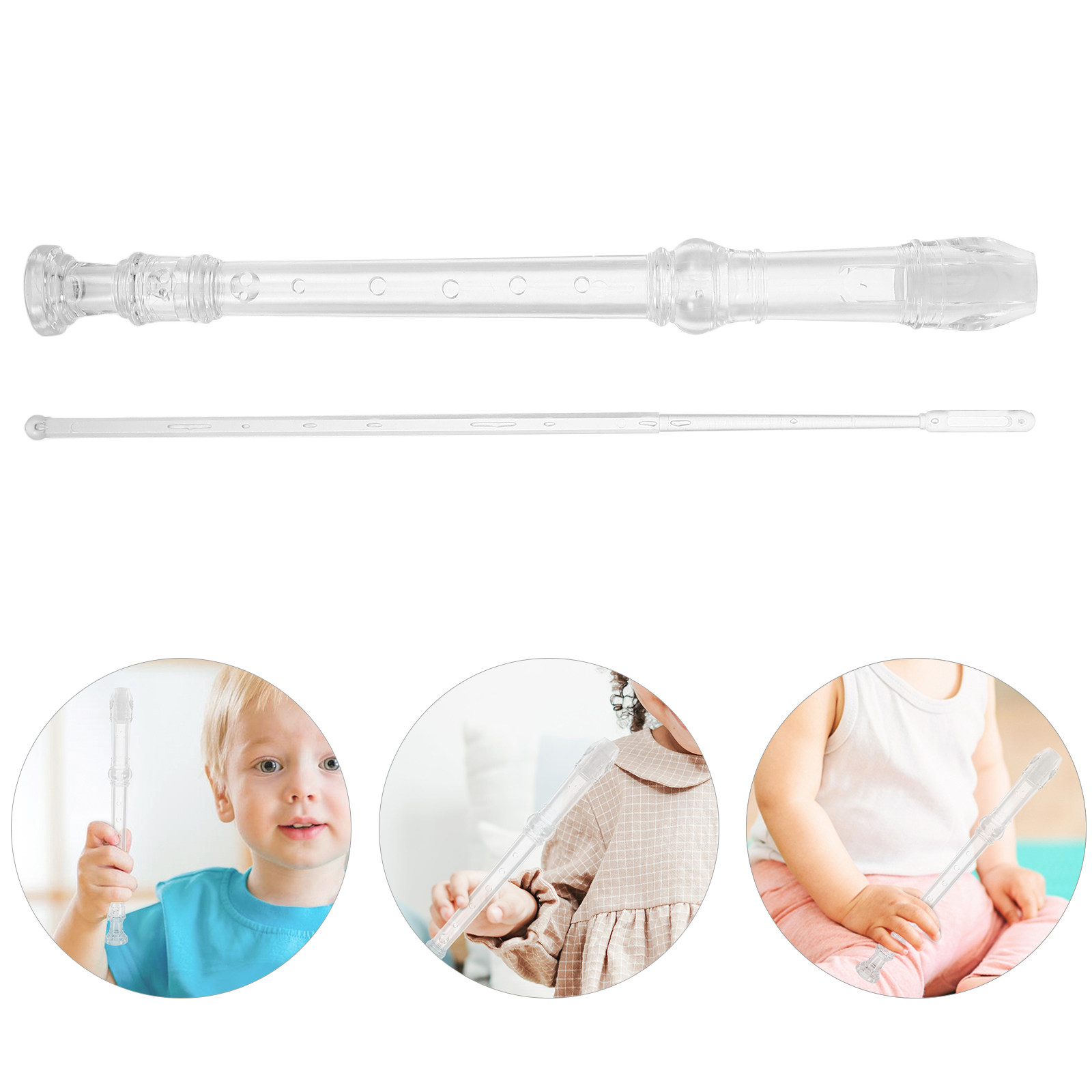 Musical Instrument Recorder - 1Set 8-Hole Transparent Soprano Recorder Beginner