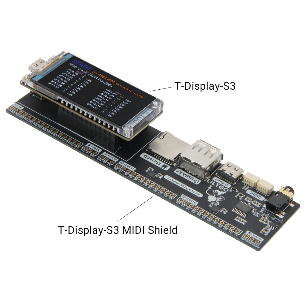 T-Display-S3 MIDI Shield Devel - Musical Instrument Digital Interface recension och pris