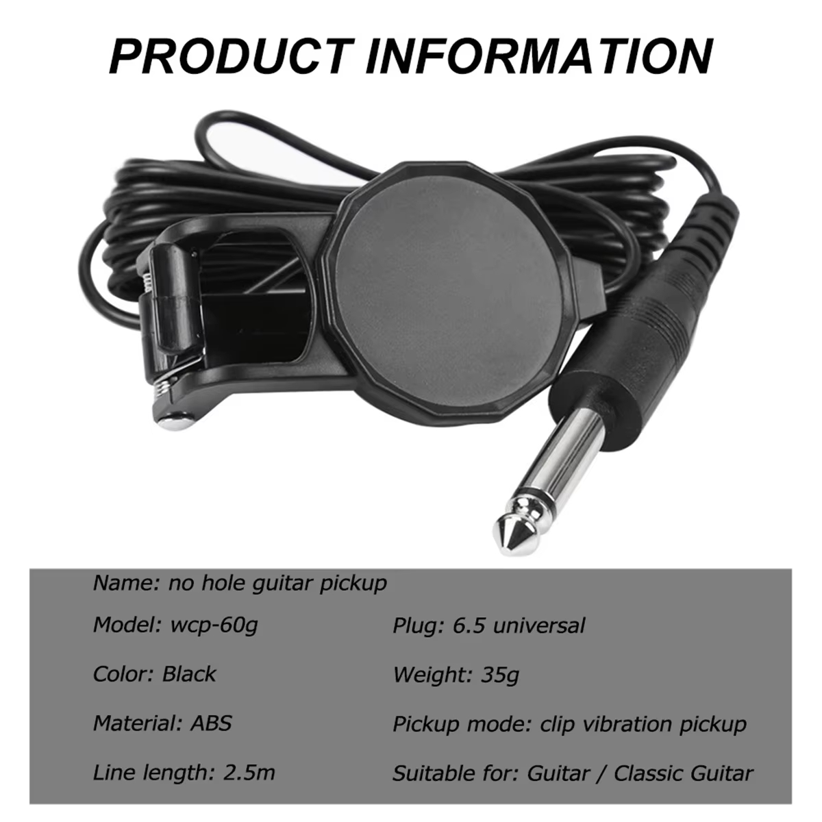 Audio Jack Clip On Pickup/2.5  - Musical Instrument Guitar recension och pris
