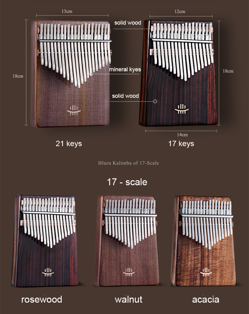 Hluru Kalimba 17 Keys with Hol - Musical Instrument Qin recension och pris