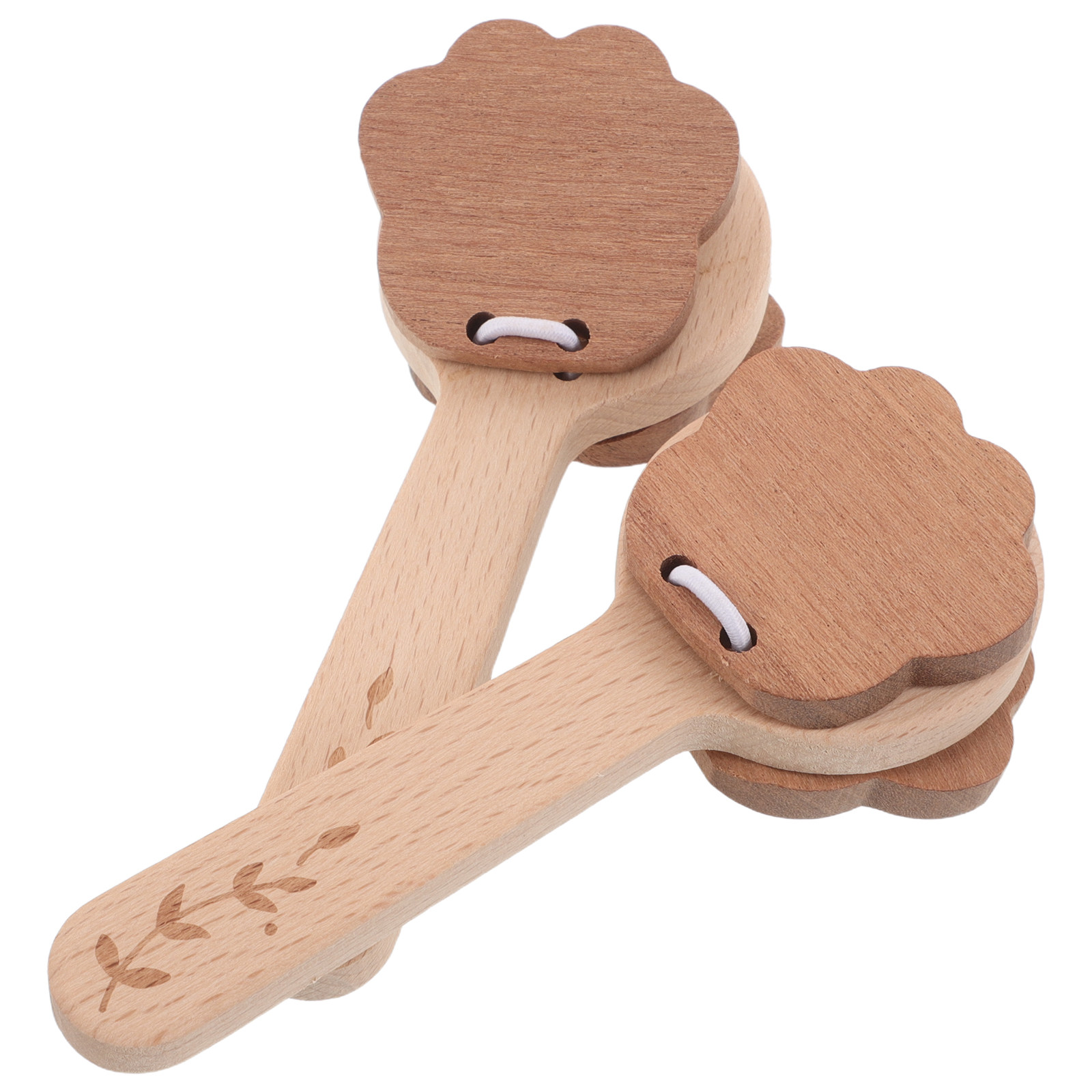 2Pcs Wooden Paw Shape Castanet - Musical Instrument Clapper recension och pris