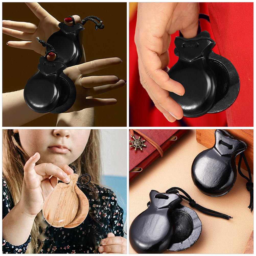 2Pcs Spanish Castanets Wooden  - Musical Instrument Clapper recension och pris
