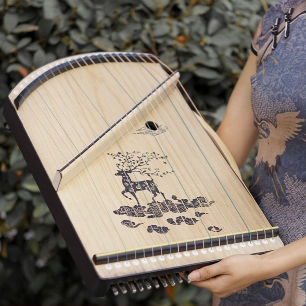 Wooden 21-string Mini Guzheng  - Musical Instrument Guzheng recension och pris