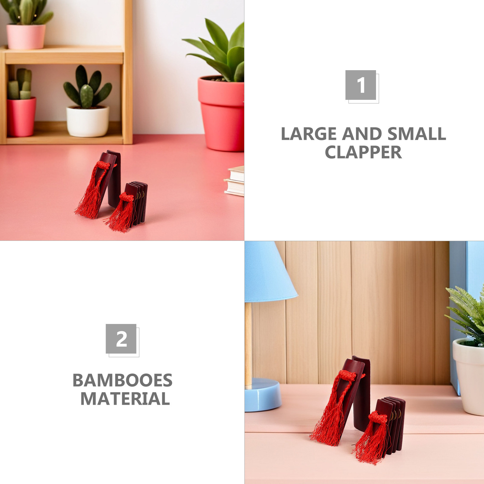 2Pcs Bamboo Chinese Allegro Cl - Musical Instrument Clapper recension och pris