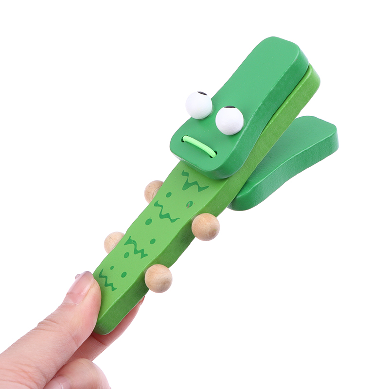 1Pc Kids Cartoon Wooden Crocod - Musical Instrument Clapper recension och pris