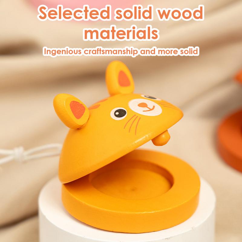 Kids Cartoon Wooden Castanets  - Musical Instrument Clapper recension och pris
