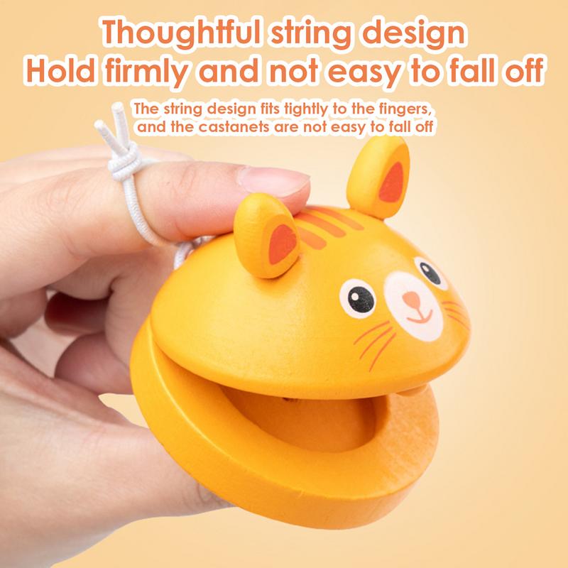 Kids Cartoon Wooden Castanets  - Musical Instrument Clapper recension och pris