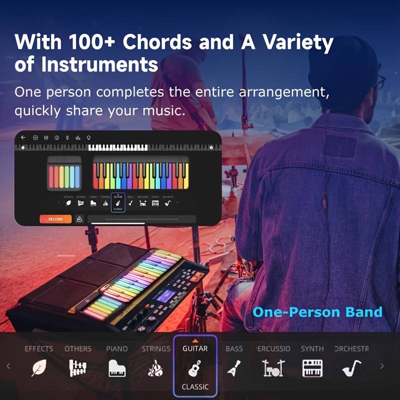 Stylish LED-Backlit PopuPiano  - Musical Instrument Qin recension och pris